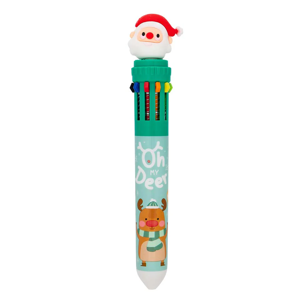 10 Multicolour Christmas Themed Ballpoint Pen - Image 2
