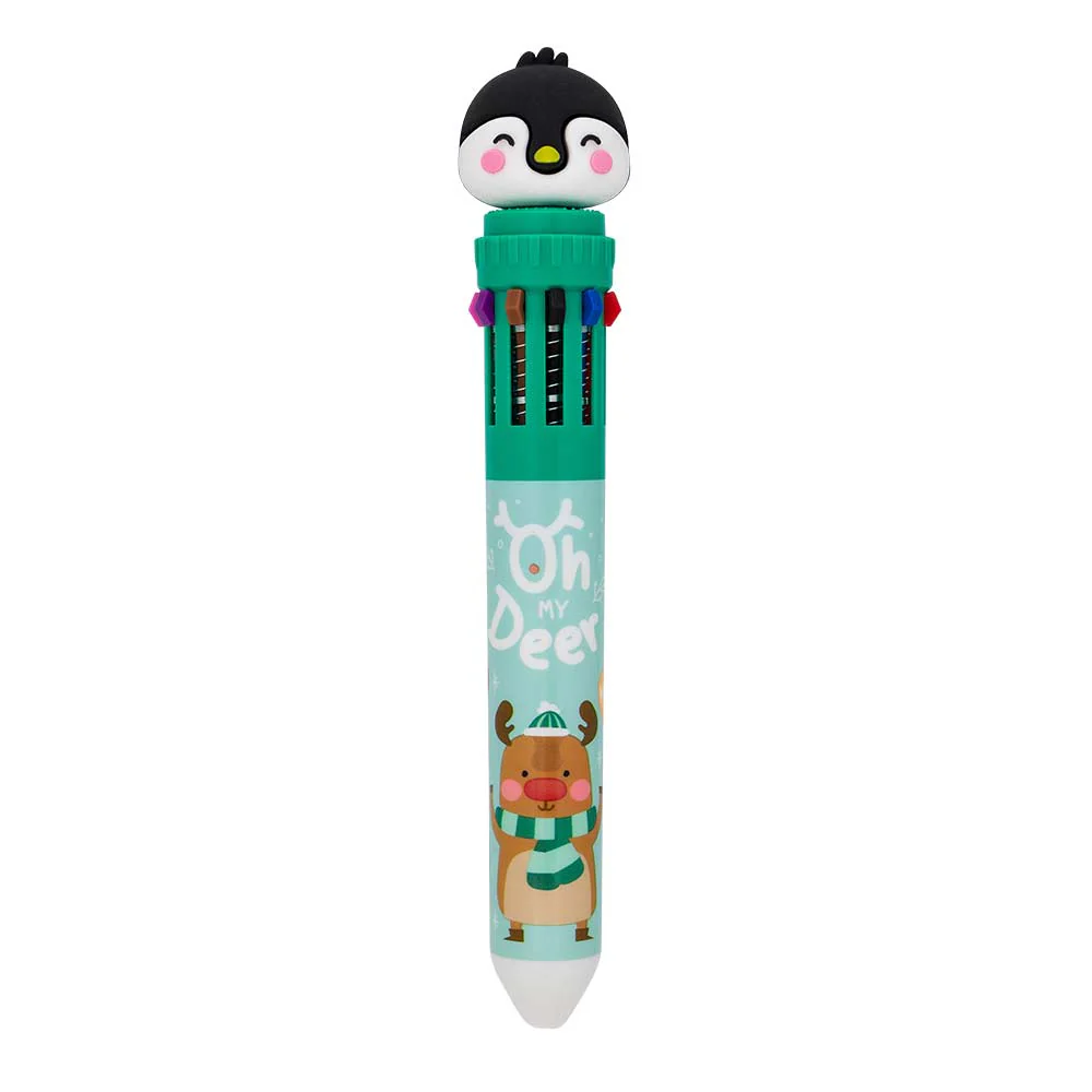 10 Multicolour Christmas Themed Ballpoint Pen - Image 4