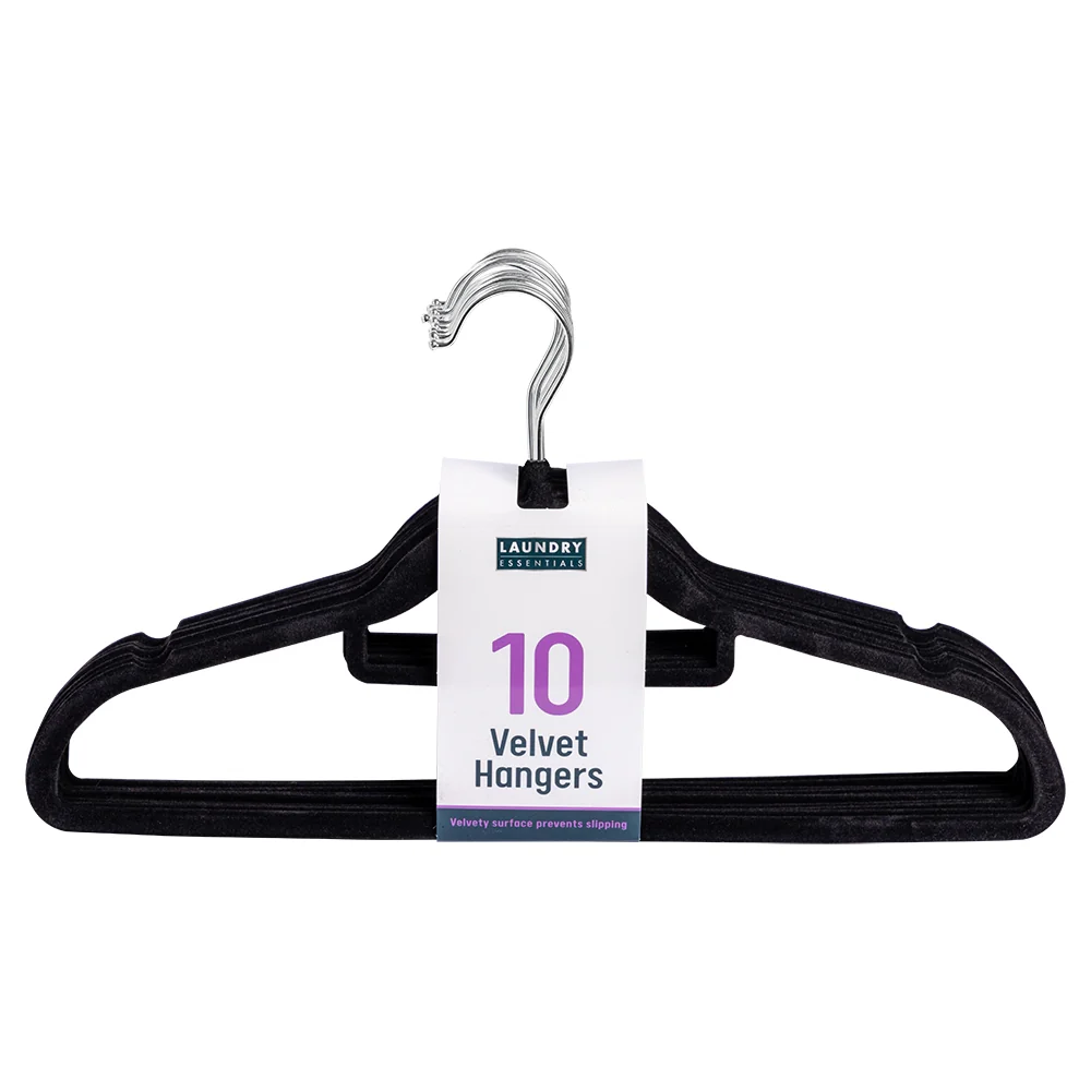 Black Velvet Coat Hangers 10 Pack