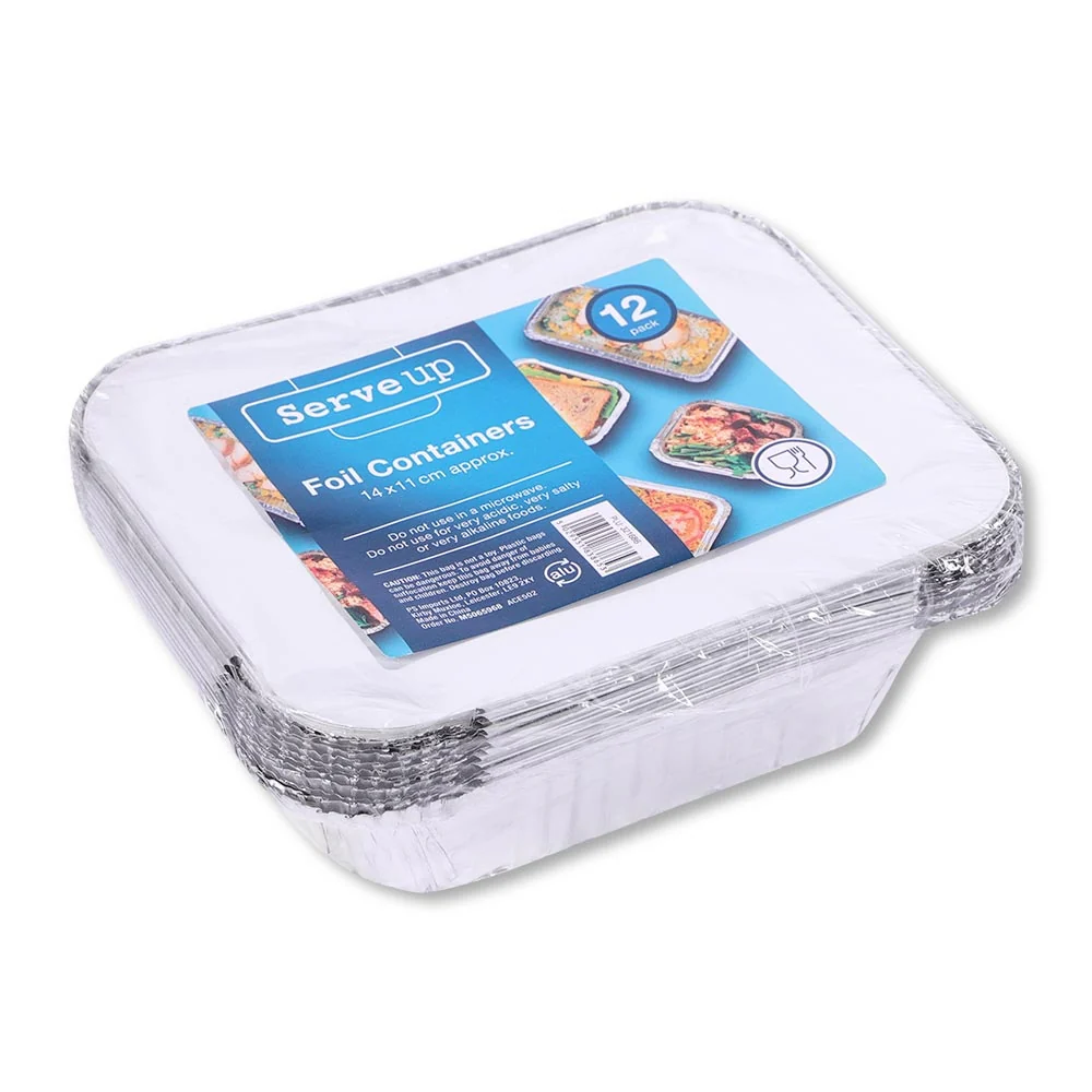 12 Pack Foil Containers