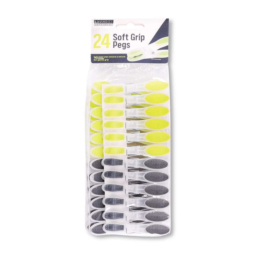 Soft Grip Plastic Pegs 24 Pack