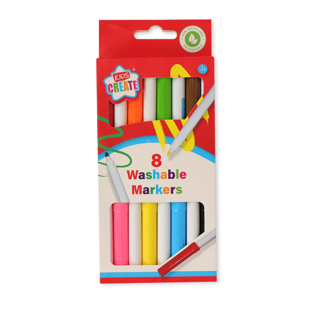 8 Washable Marker Pens