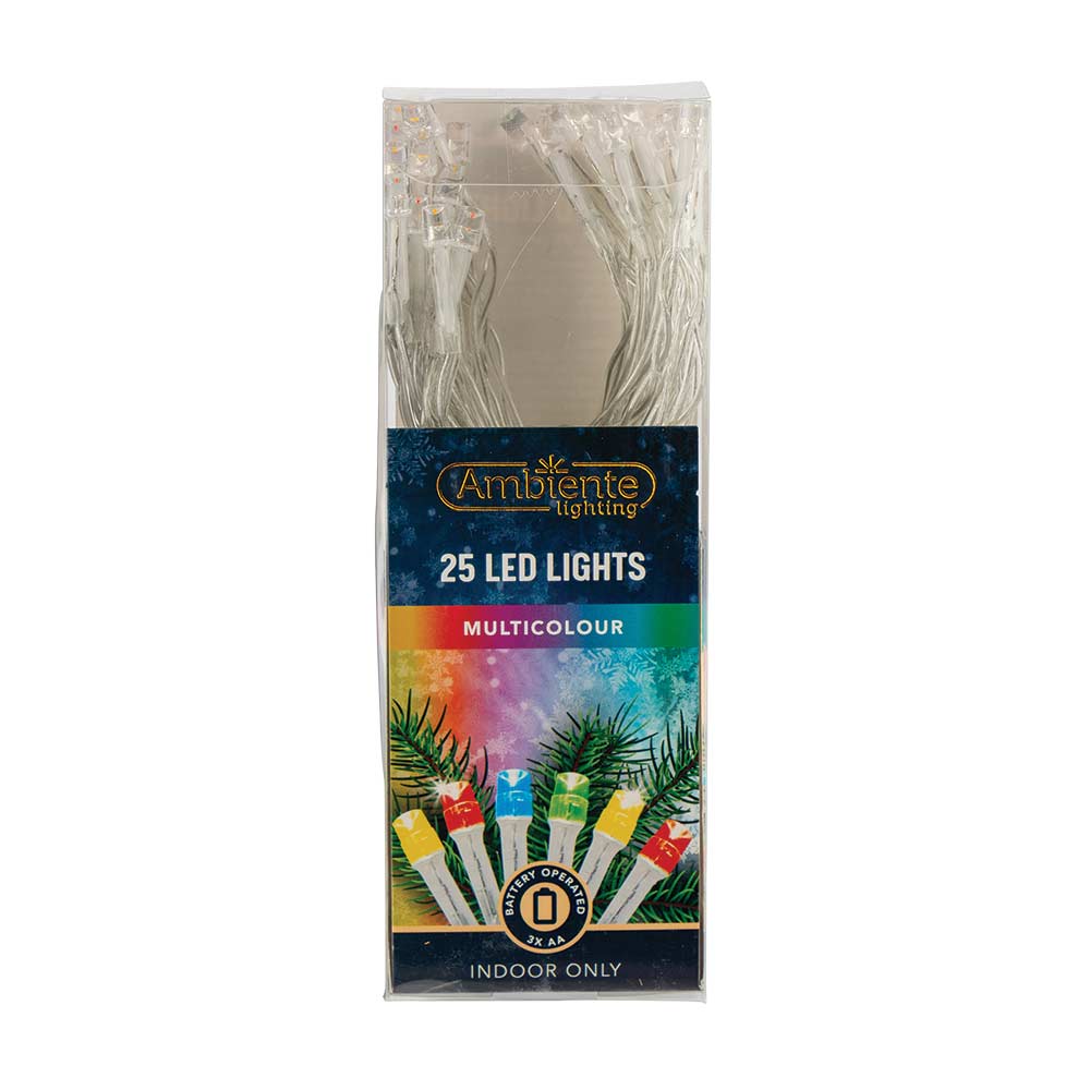 25 LED String Lights Battery Operated Multicolour