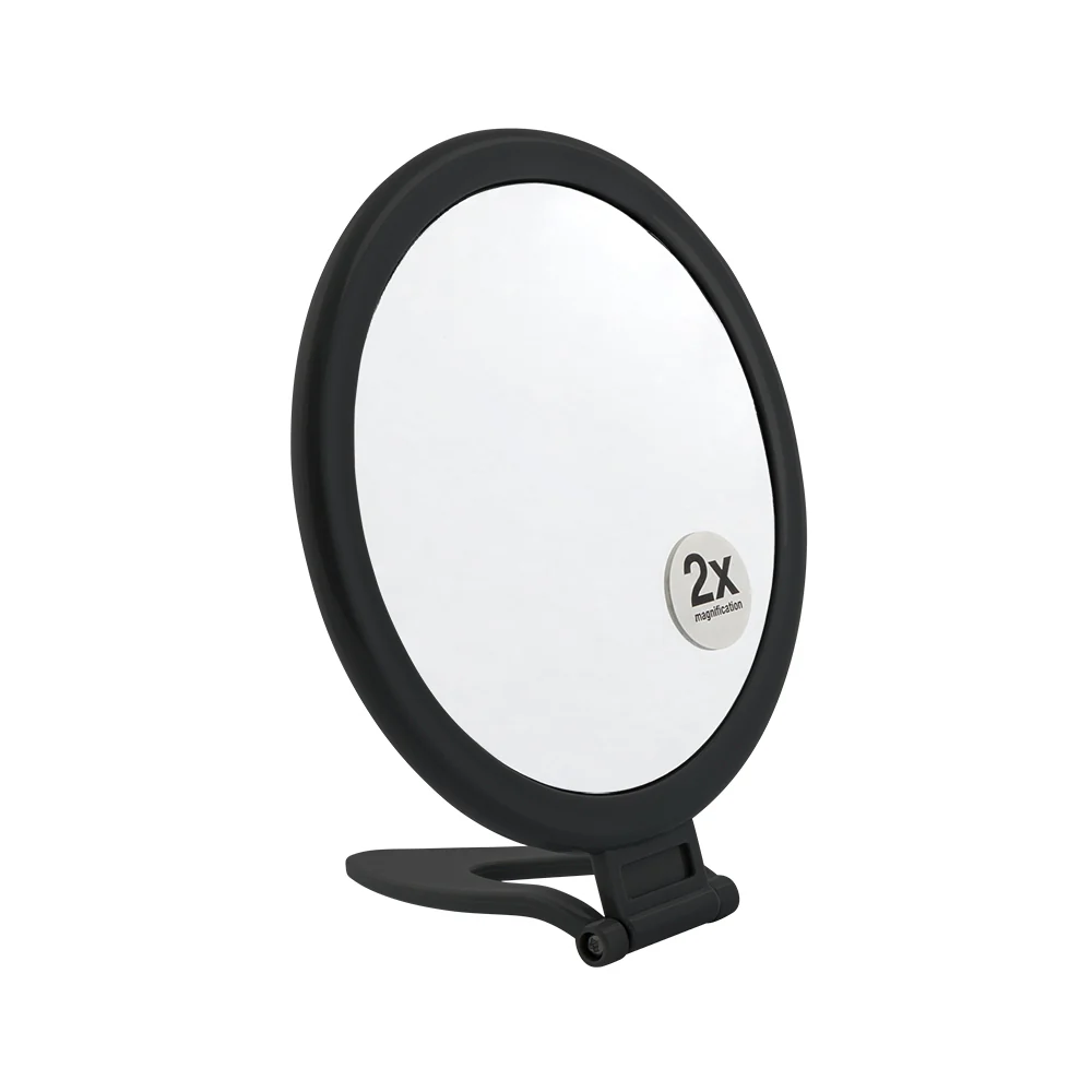 2X Magnification Mirror With Flip Stand - Black