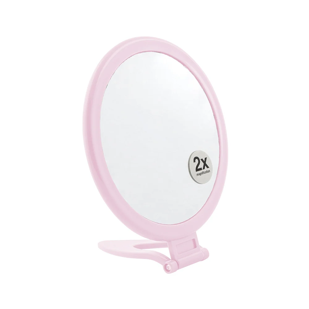 2X Magnification Mirror With Flip Stand - Pink