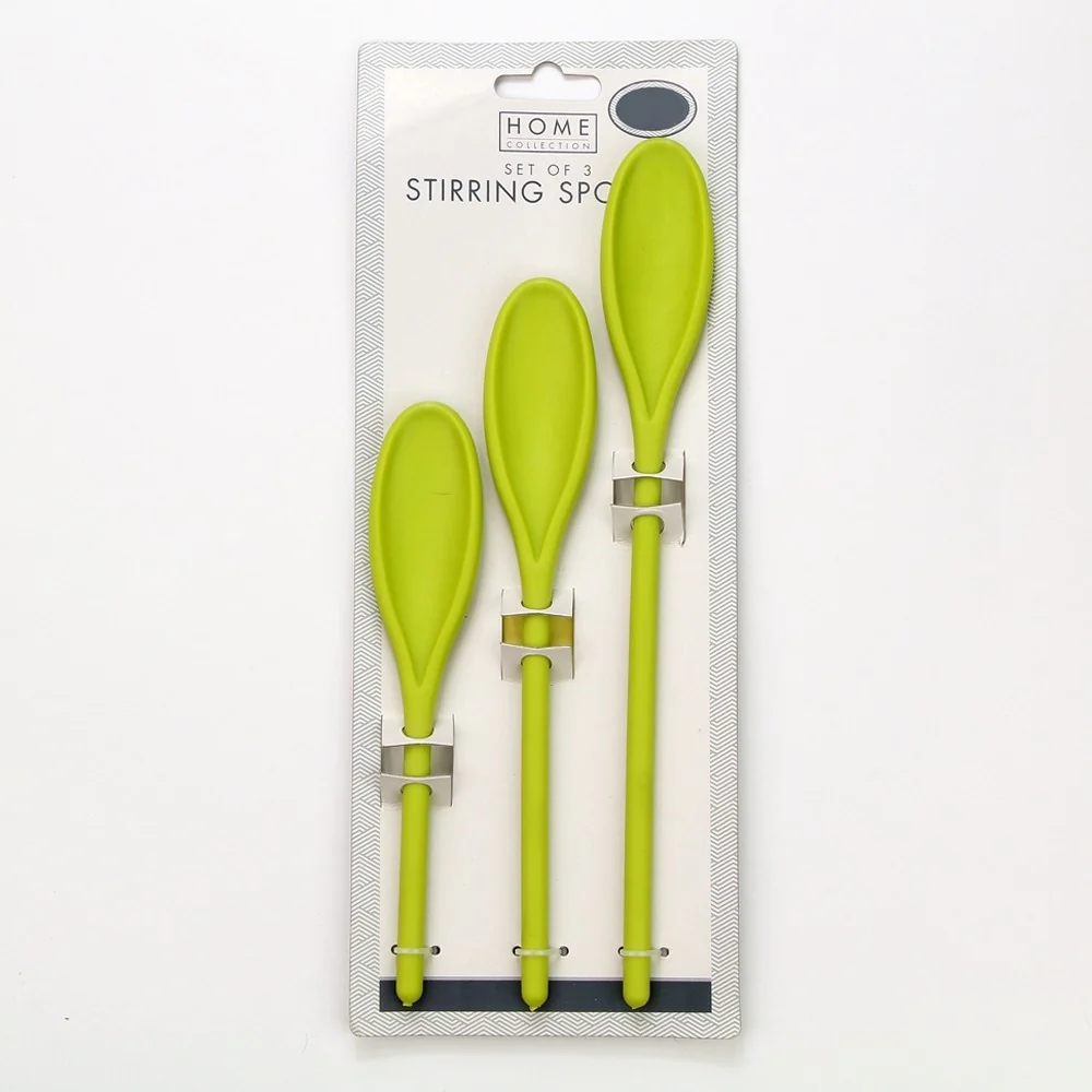 3 Pack Stirring Spoons- Lime Green