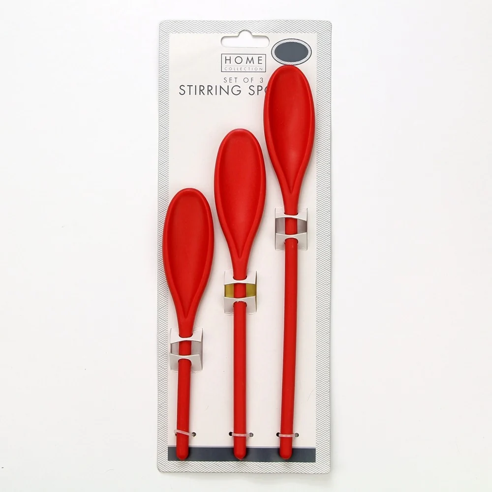 3 Pack Stirring Spoons- Red