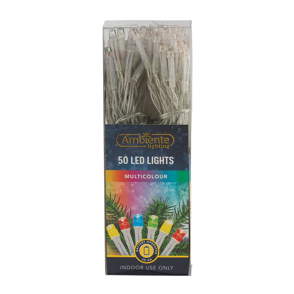 50 LED String Lights Battery Operated Multicolour