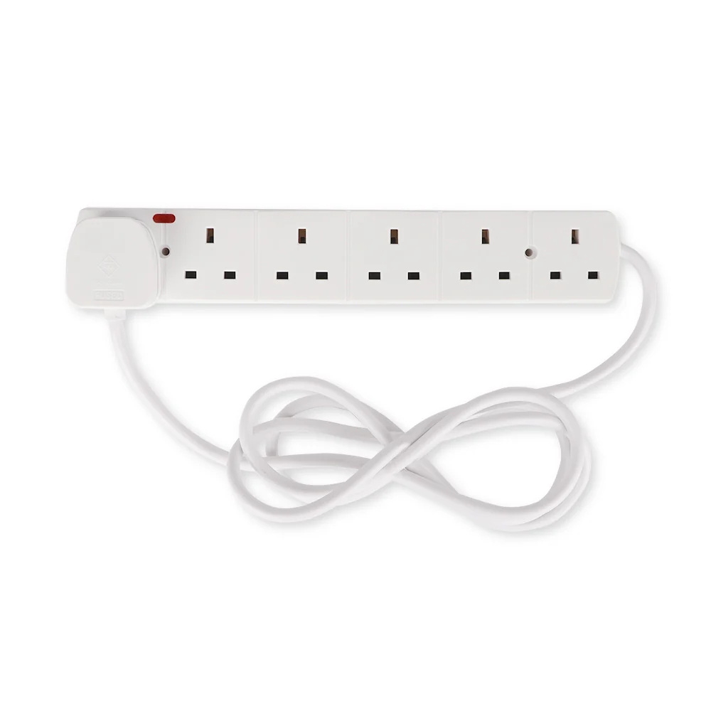 6-Way Surge Protector Extension Lead 2 Metre Cable