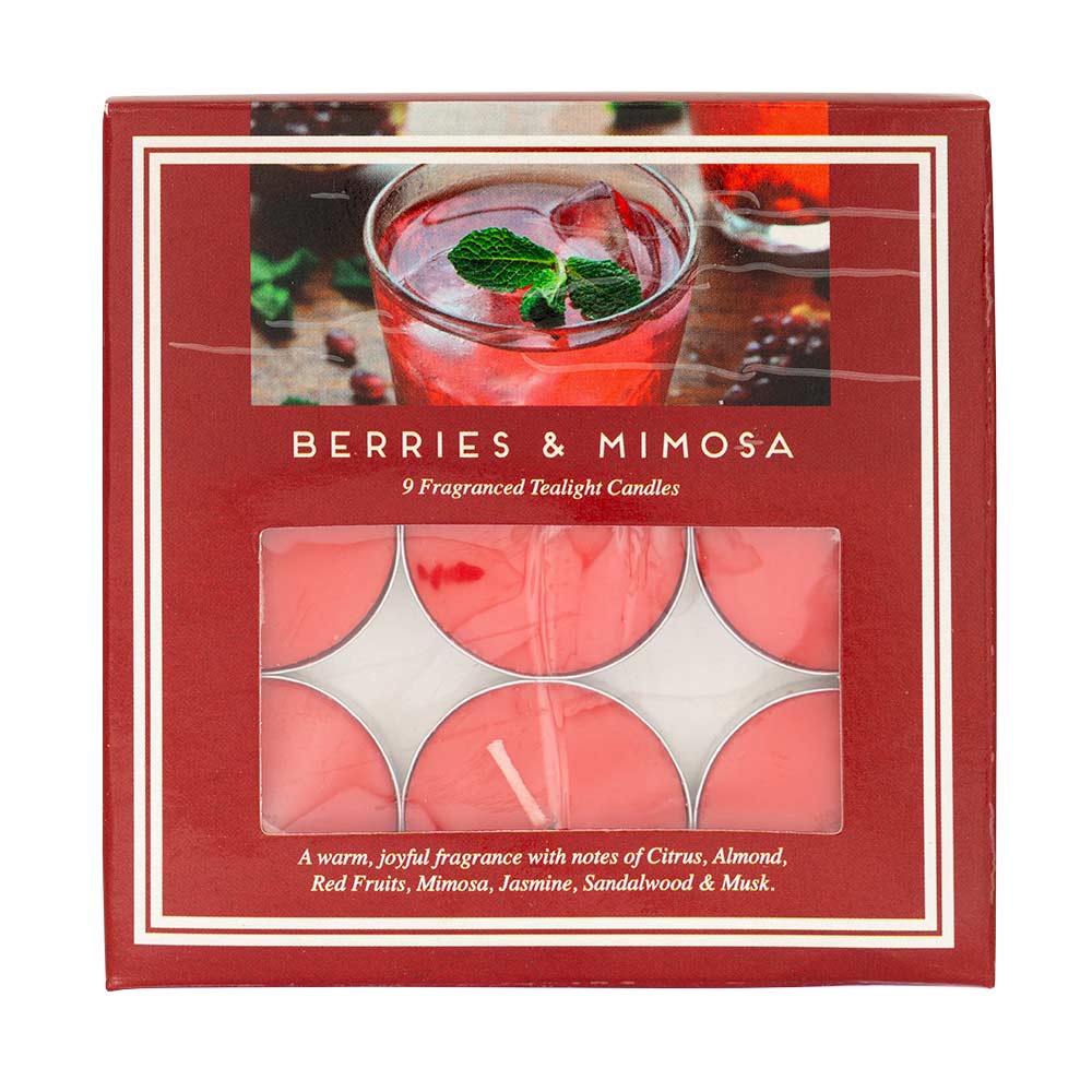 9 Pack Berries & Mimosa Scented Tealights