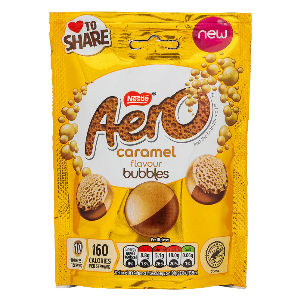 Aero Bubbles Caramel Chocolate Bag 92g