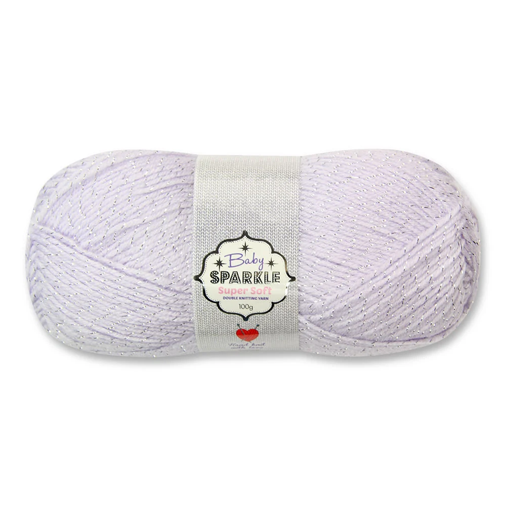 Baby Sparkle Knitting Yarn 2X100G Lilac