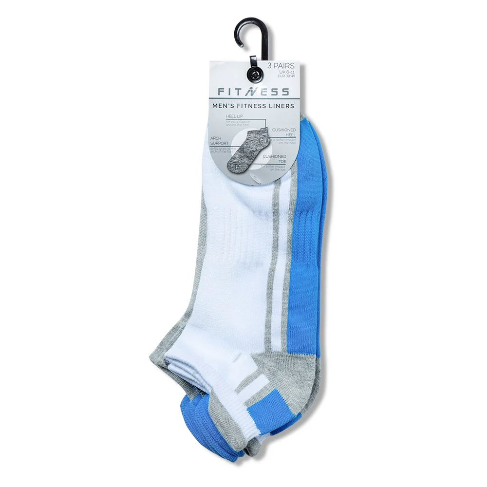 Blue 3 Pack Men'S Fitness Socks