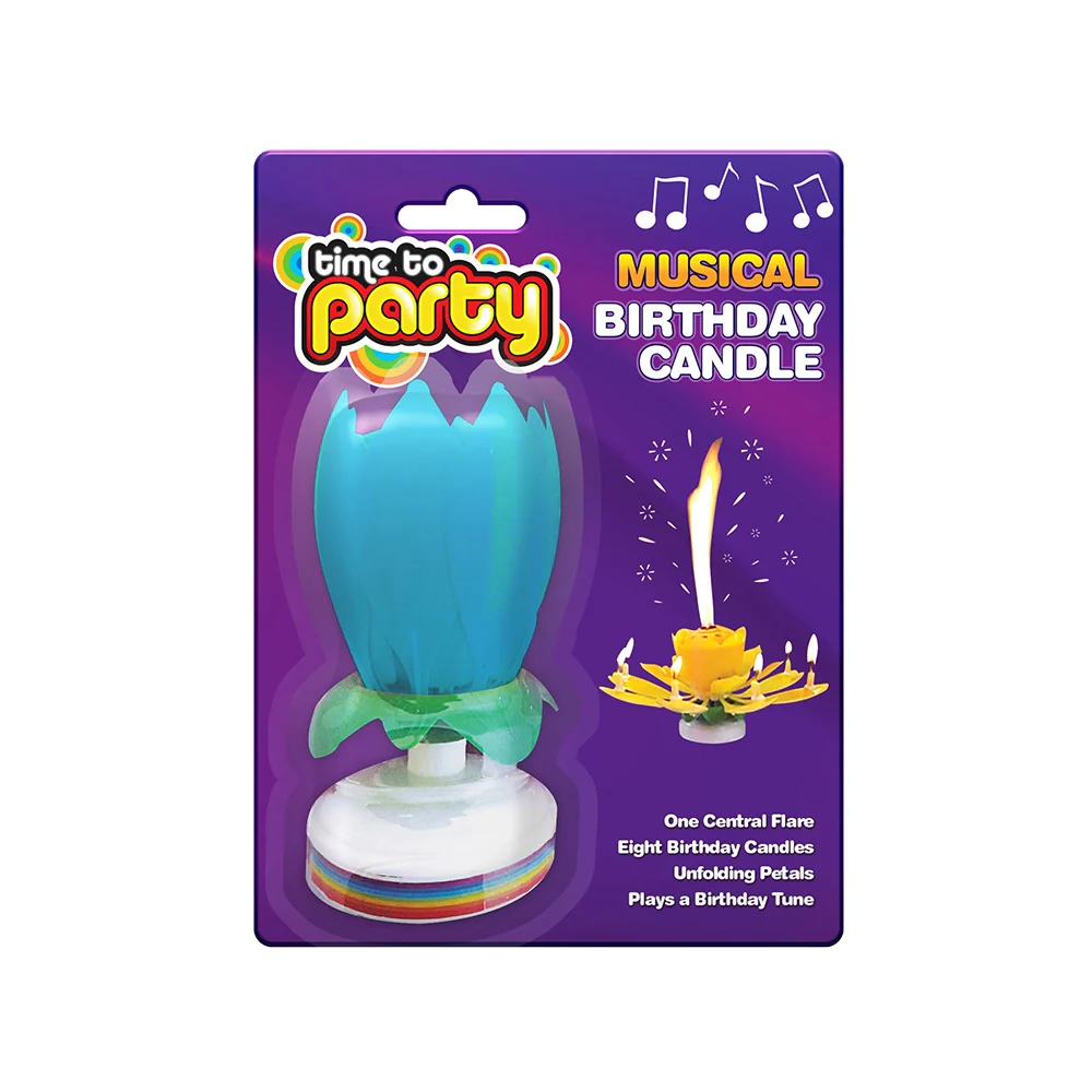 Blue Lotus Musical Birthday Candle