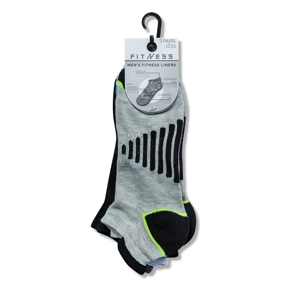 Bright Stripe 3 Pack Men'S Fitness Socks