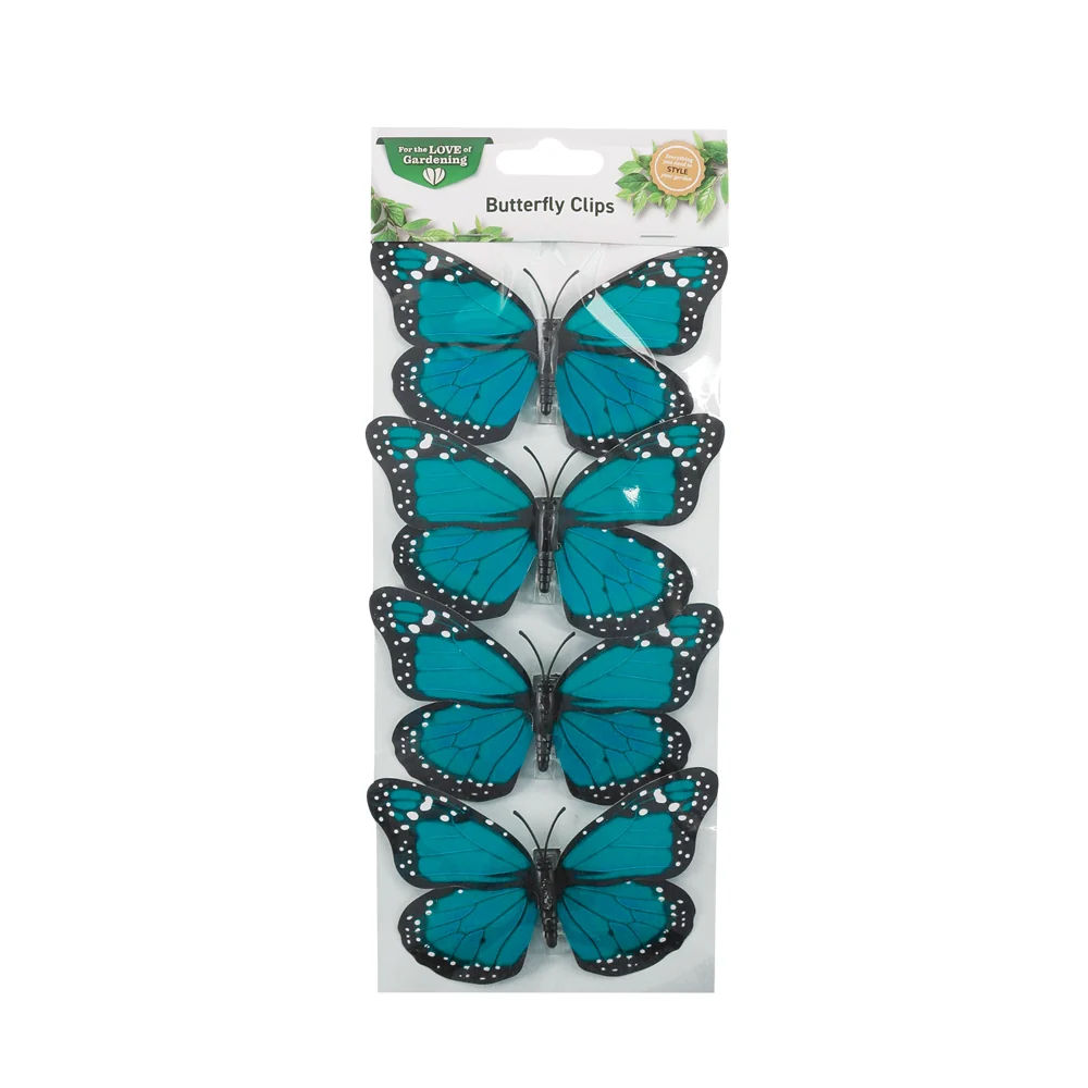Butterfly Plant Clips - Blue