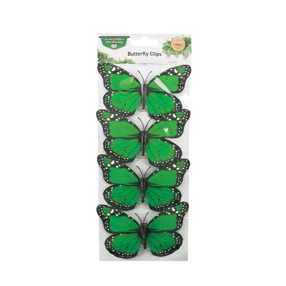 Butterfly Plant Clips - Green