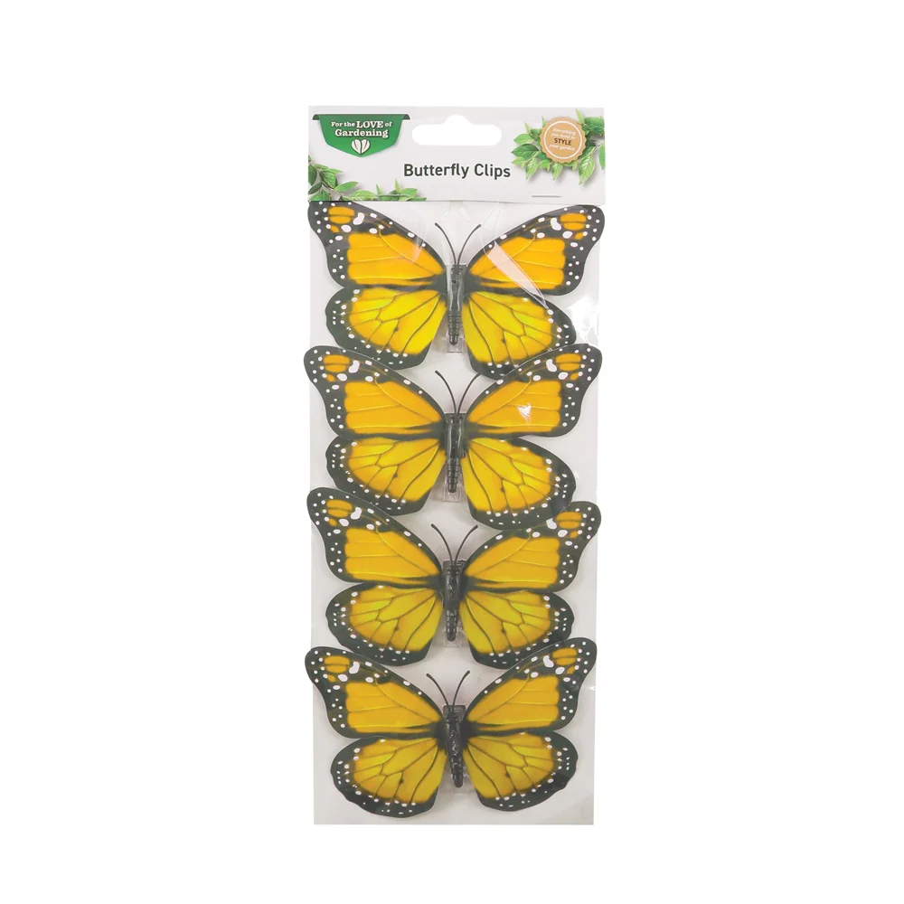 Yellow Butterfly Plant Clips