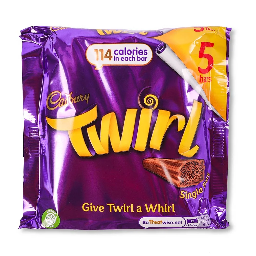 Cadbury Twirl Chocolate Bars 21.5g X 5 Pack