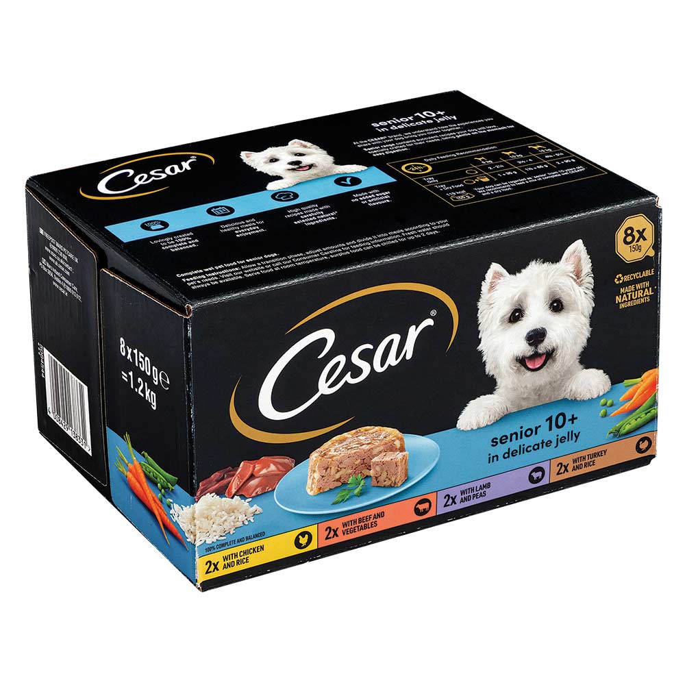 Cesar Senior 10+ In Delicate Jelly Wet Dog Food 150g x 8 Pack - Image 2