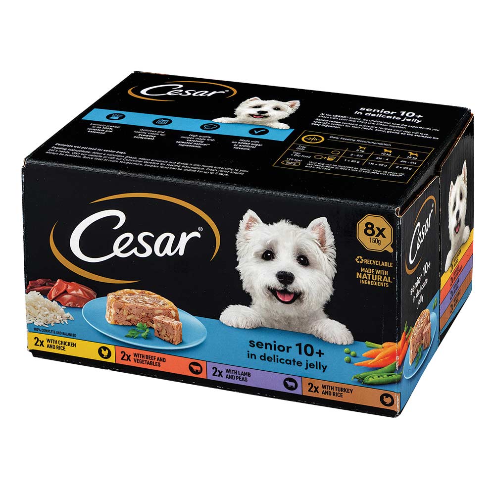 Cesar Senior 10+ In Delicate Jelly Wet Dog Food 150g x 8 Pack - Image 3