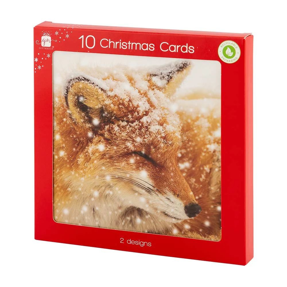 Animal Christmas Cards - 10 Pack