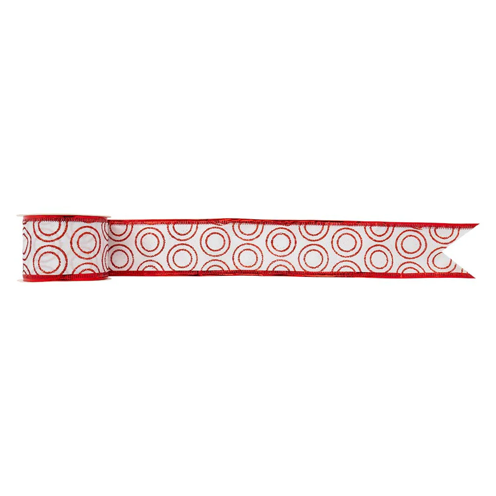 Christmas Decorative Ribbon With Wired Edges 5cm x 1.8 Metres - Image 3