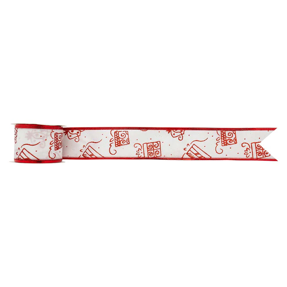 Christmas Decorative Ribbon With Wired Edges 5cm x 1.8 Metres - Image 5
