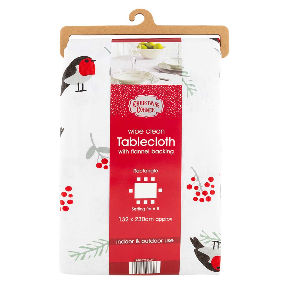 Christmas Dining Table Cloth With Flannel Backing 132 x 230cm - Image 5