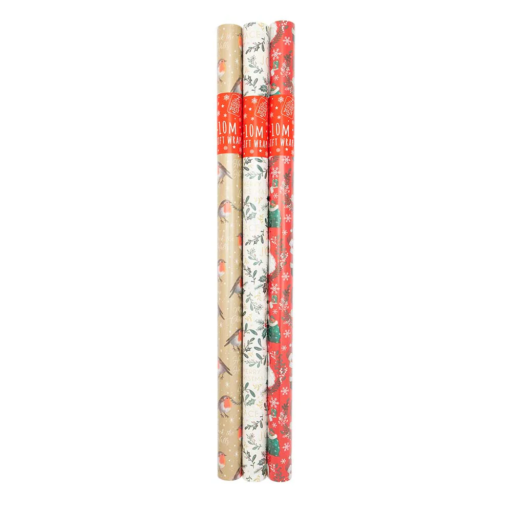 Christmas Gift Wrap Traditional Design 10 Metres