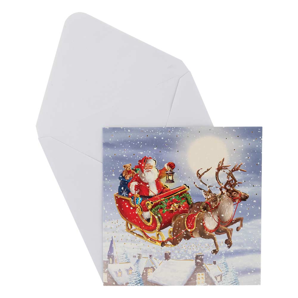 Christmas Santa Claus Greeting Cards 10 Pack - Image 3