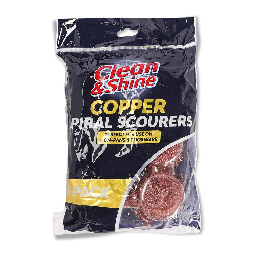 Clean & Shine Copper Spiral Scourer 6 Pack