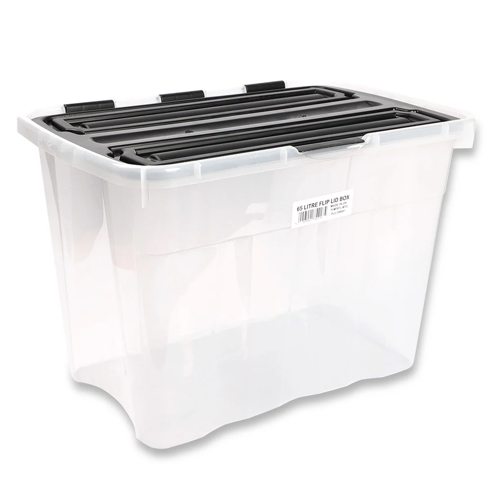 Plastic Storage Box With Flip Lid 65 Litres