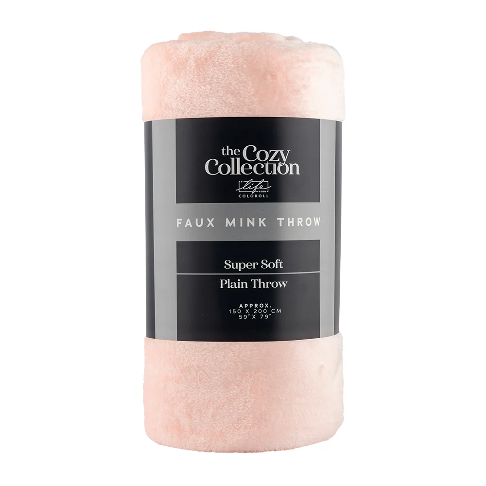 Faux Mink Throw Pink 150 x 200cm