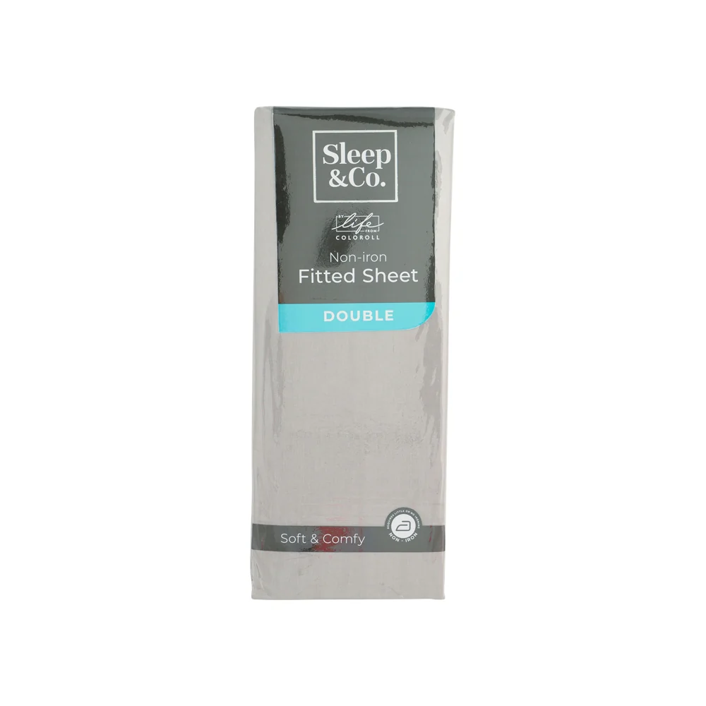 Sleep & Co Non-Iron Fitted Sheet Silver - Image 2