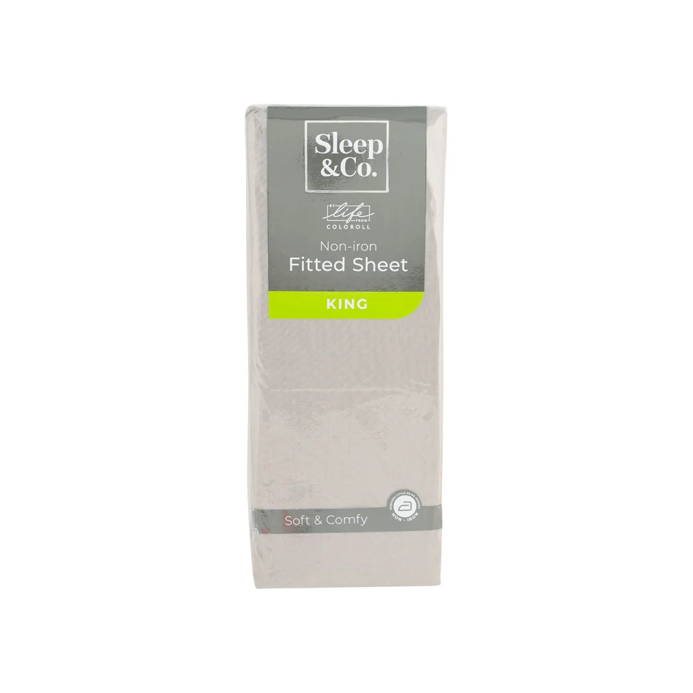 Sleep & Co Non-Iron Fitted Sheet Silver - Image 3