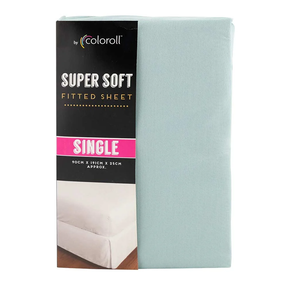Coloroll Super Soft Fitted Sheet Duck Egg