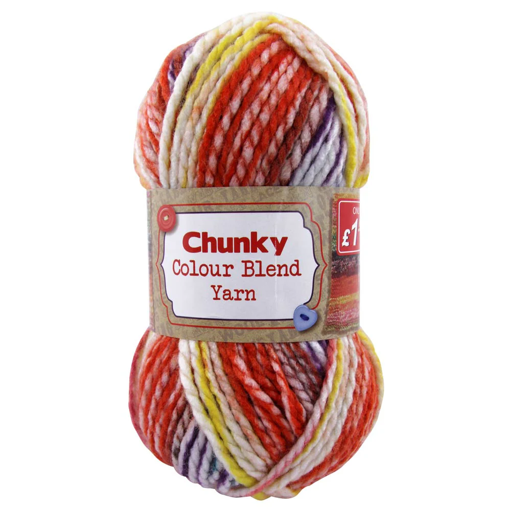 Orange Colour Blend Chunky Yarn 100g
