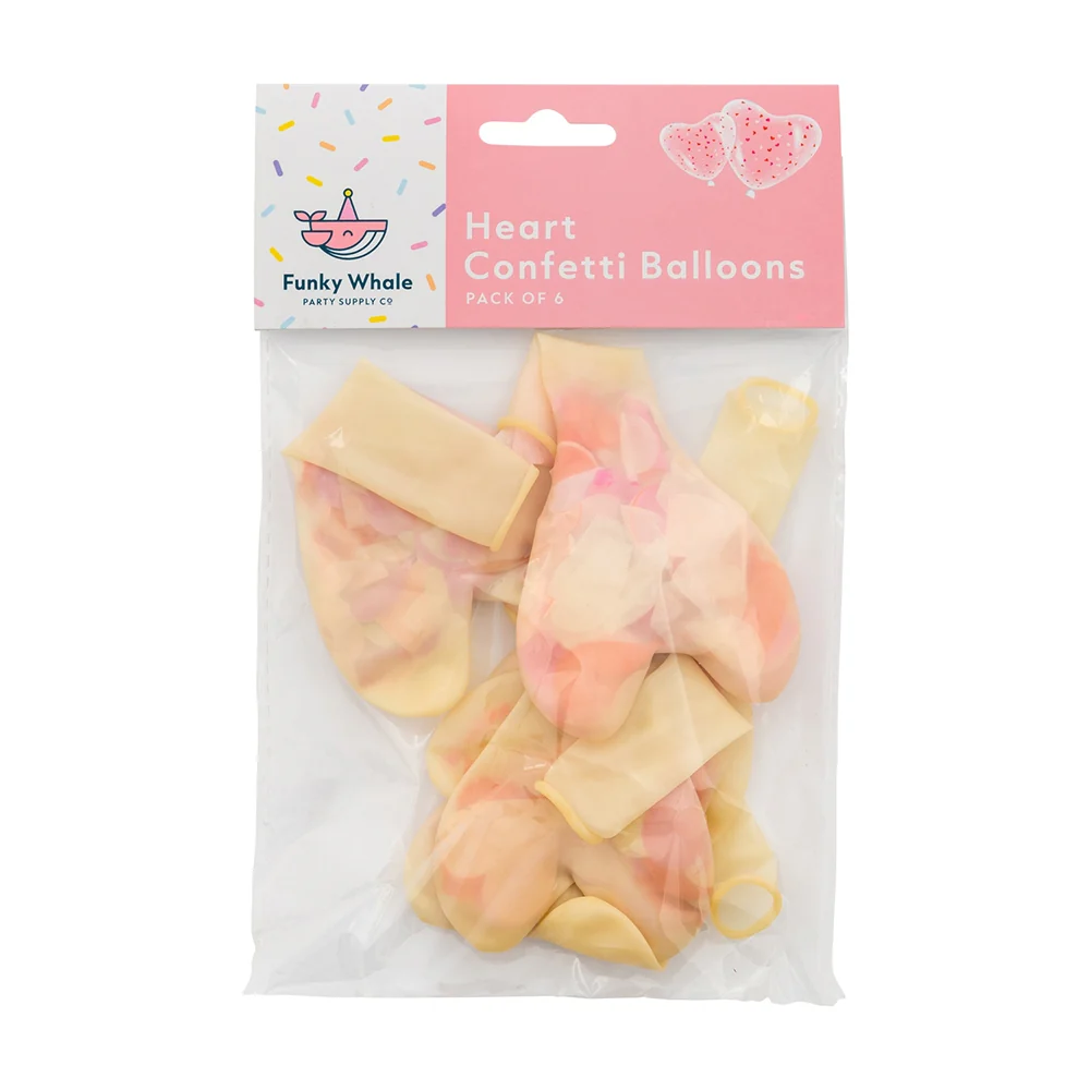 Heart Confetti Balloons - 6Pk