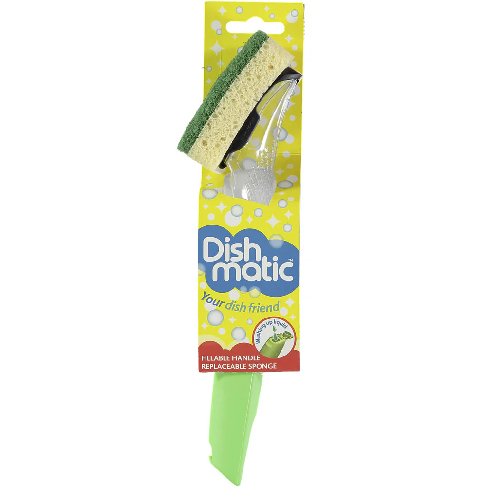 Dishmatic Fillable Handle With Replaceable Sponge Head