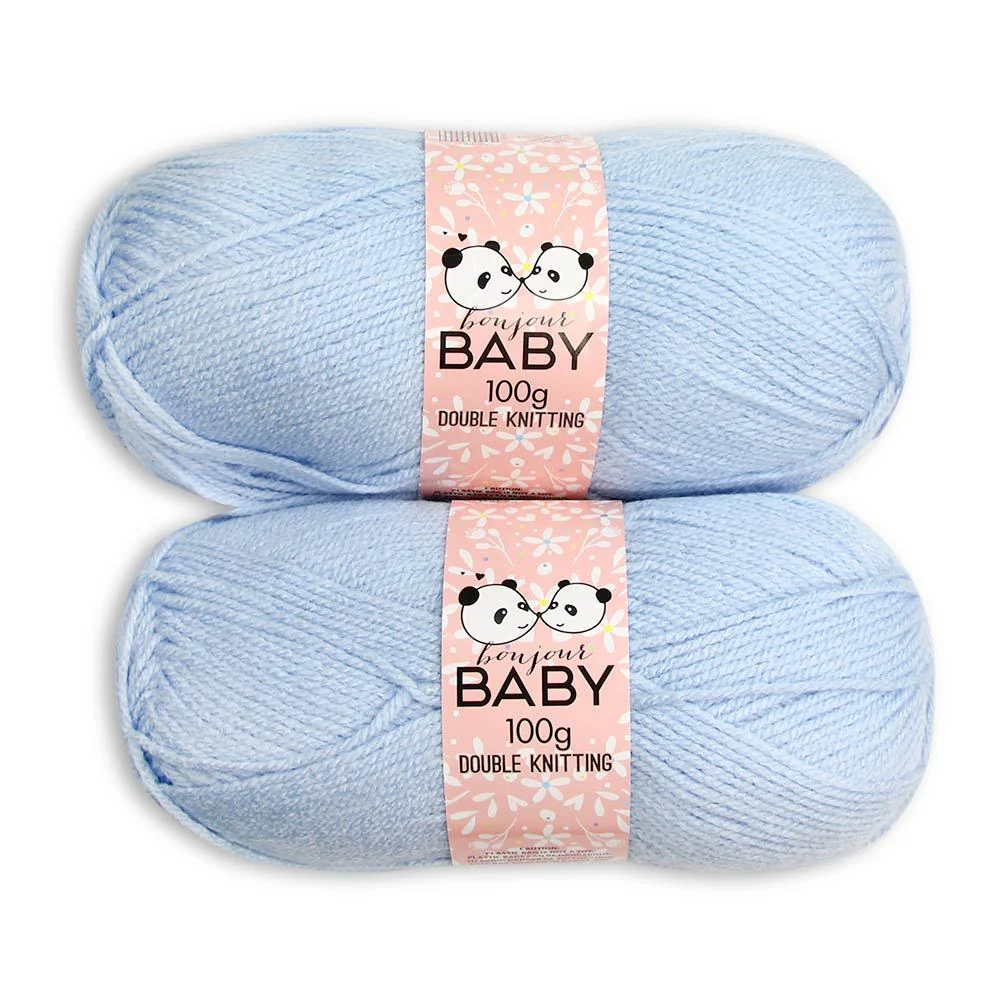 Double Knit Yarn Baby Pastel Blue 2X100G