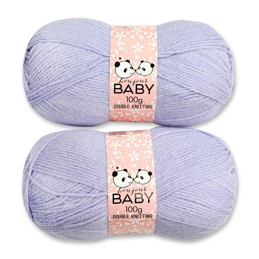 Double Knit Yarn Baby Pastel Lilac 2X100G