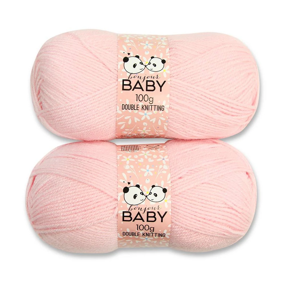 Double Knit Yarn Baby Pastel Pink 2X100G