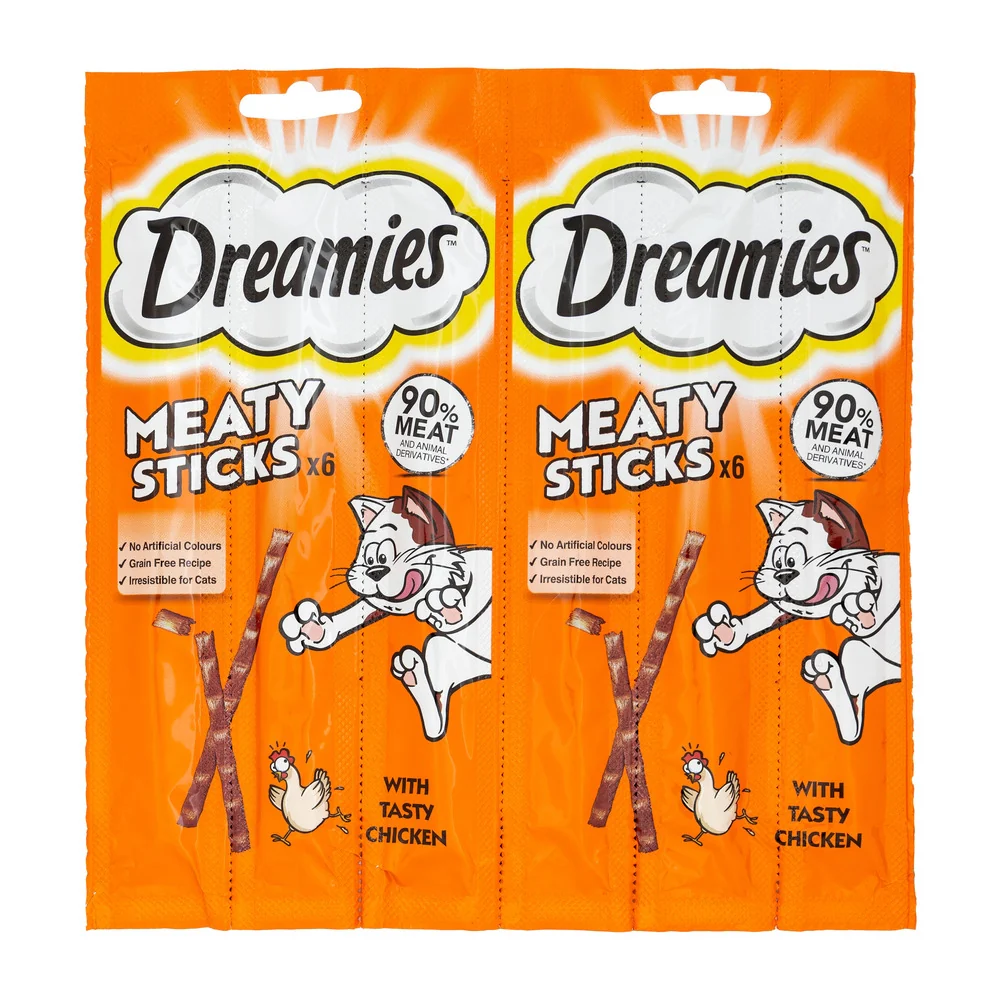 Dreamies Cat Treats Meaty Sticks With Tasty Chicken 30g