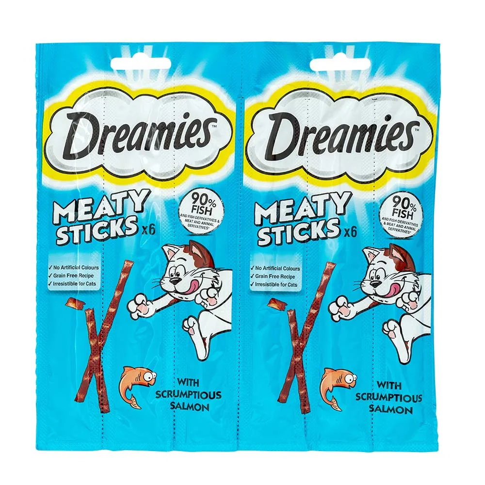 Dreamies Cat Treats Meaty Sticks With Scrumptious Salmon 30g