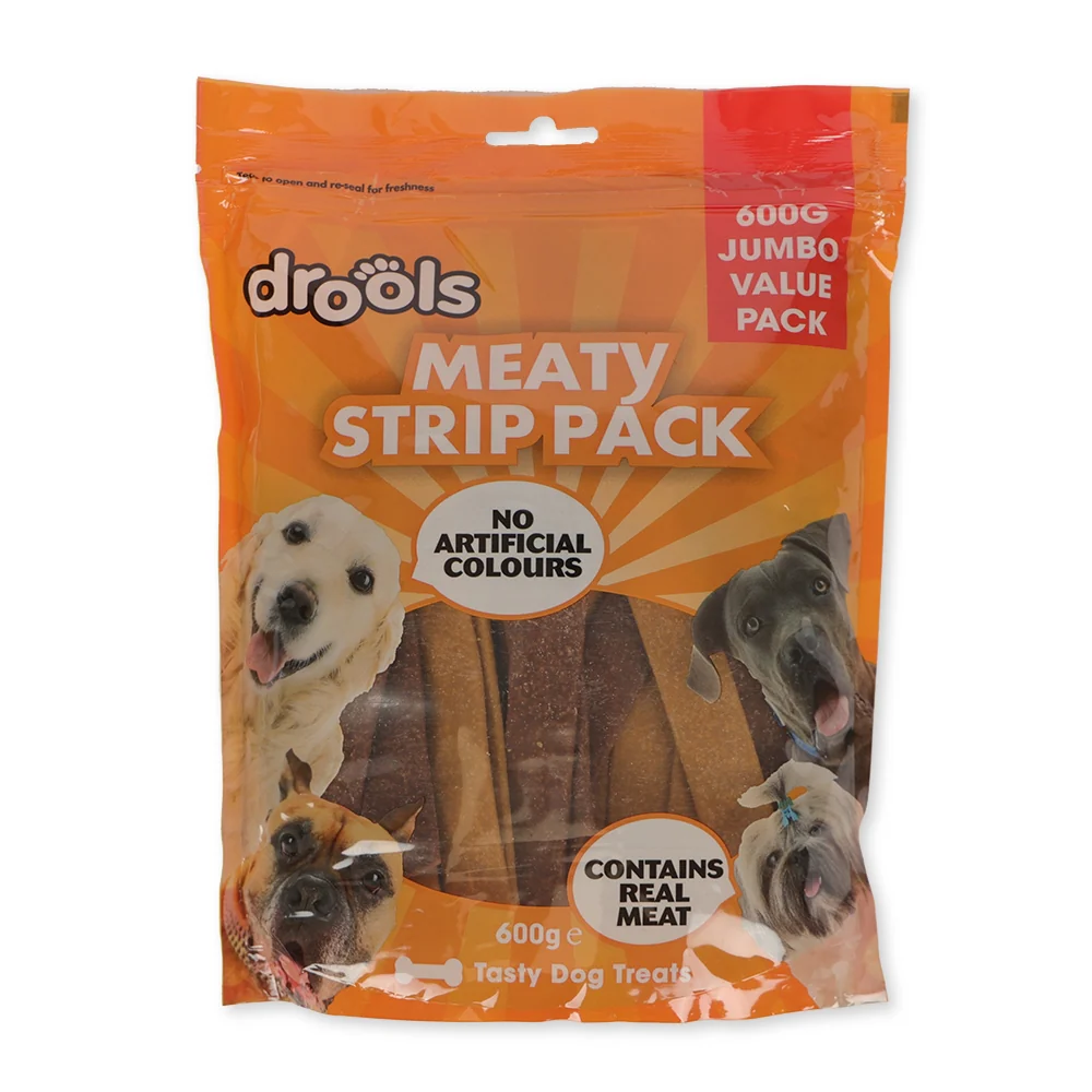Drools Meaty Strip Pack 600G