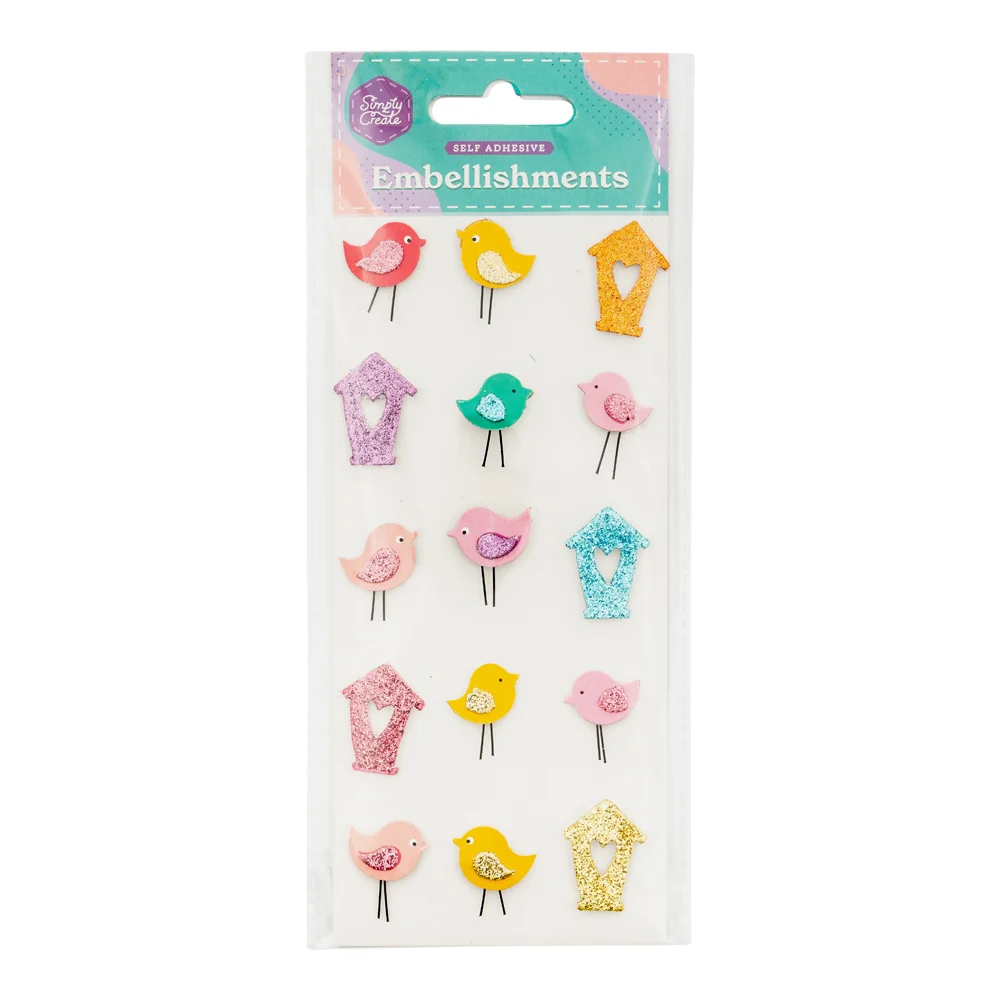 Birds Embellishments - Self Adhesive