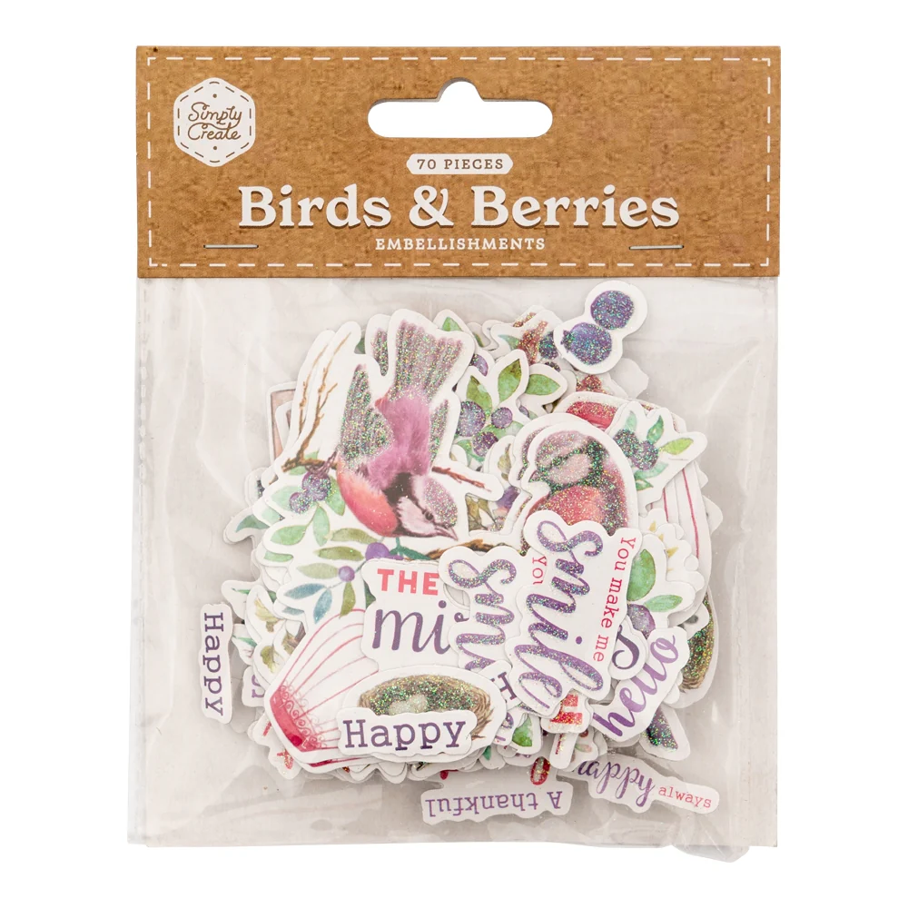 Birds & Berries Embellishments - 52 Pk