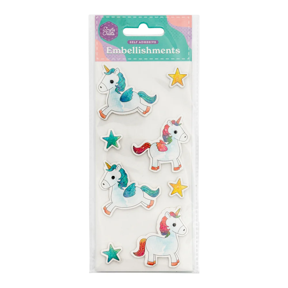 Unicorn Self-Adhesive Embellishments