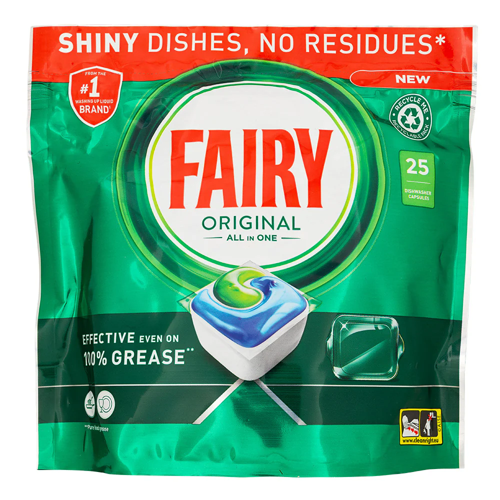 Fairy All In One Original Dishwasher Tablets 25 Pack
